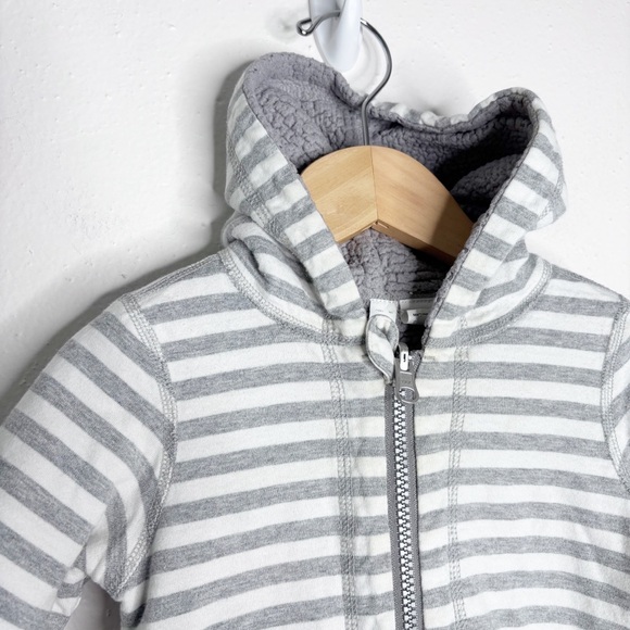 Hanna Andersson Reversible Sherpa Lined Strip Bunting Suit Size 3-6M - Picture 4 of 7